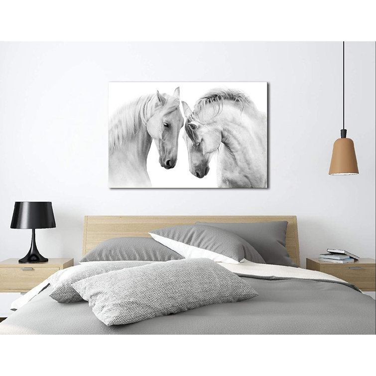 Rosalind Wheeler White Horse Framed On Canvas Graphic Art Wayfair Canada
